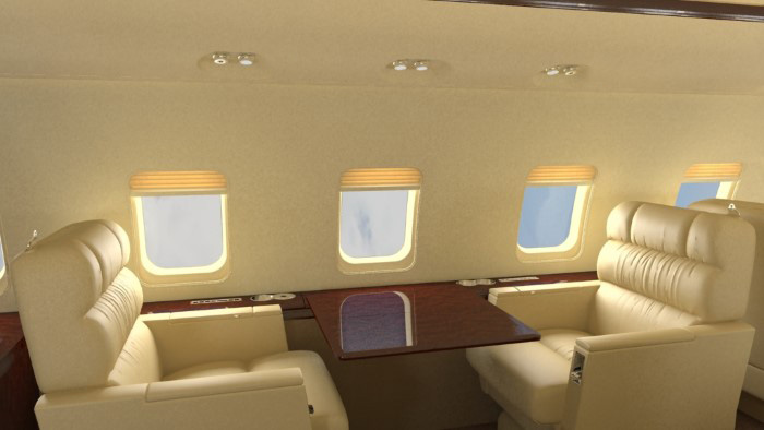 Interior Renderings of Bombardier Challenger 850