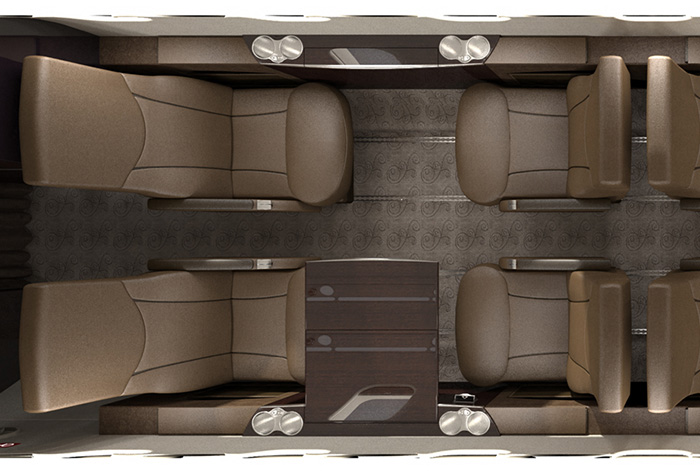 Floorplan Rendering of Bombardier Learjet 45XR 